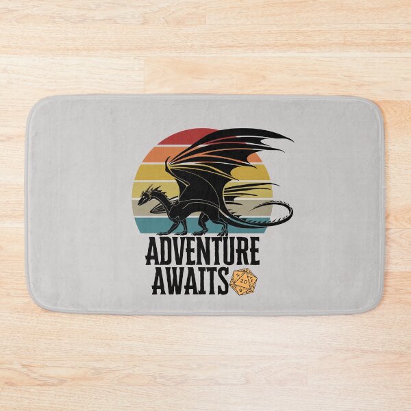 Item preview, DND Roleplaying, Retro Sunset with Dragon and D20: Adventure Awaits designed and sold by DungeonAtelier.