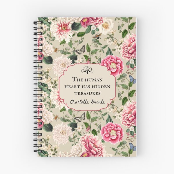 Item preview, The Human Heart Has Hidden Treasures, Charlotte Bronte, Book Quote, Jane Eyre Quote, Vintage Flowers, Bookish Gift designed and sold by CultandObscure.