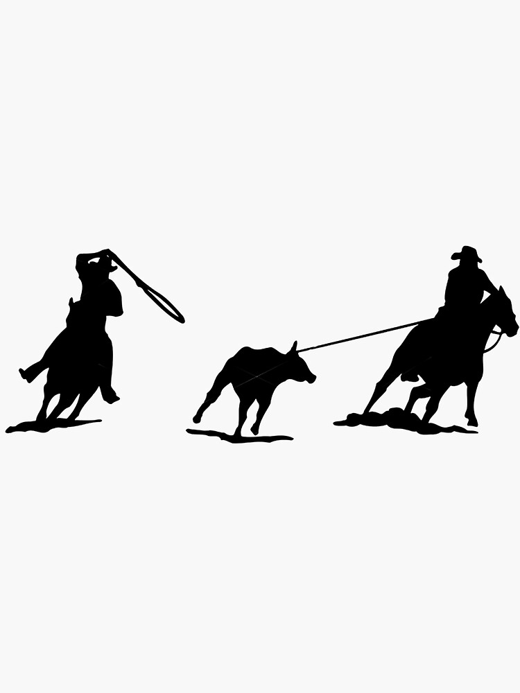 Rodeo Cattle Team Roping Calf Sticker