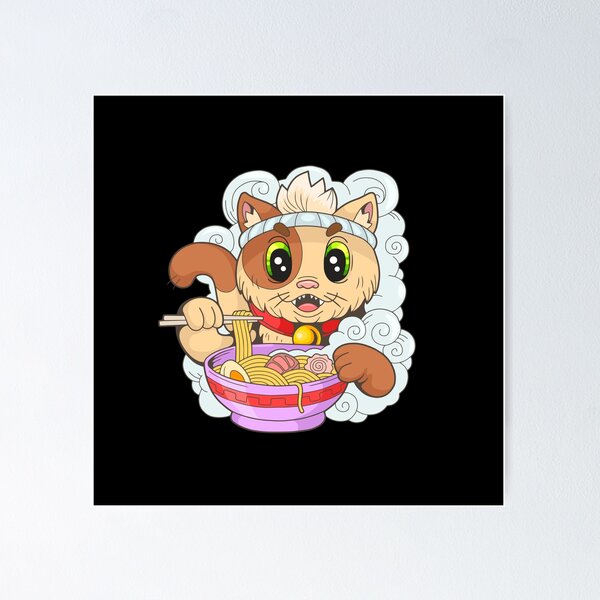 Item preview, gato comiendo ramen designed and sold by Lv28021.