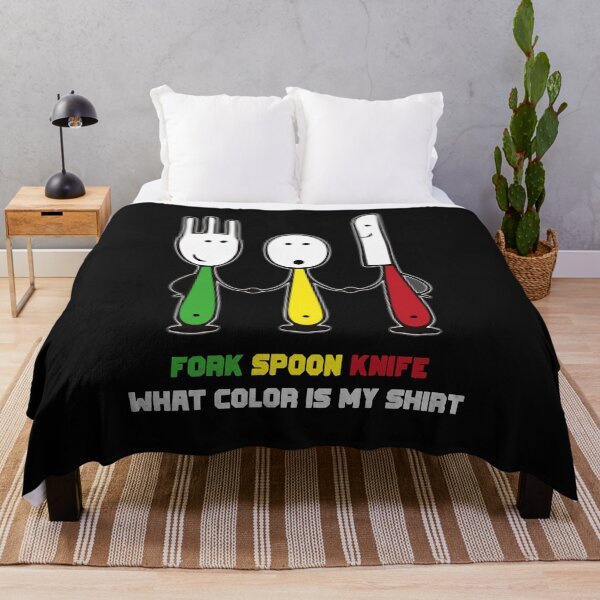 Item preview, fork spoon knife what color is my shirt 2022 designed and sold by َART LOVERS ★★★★★.