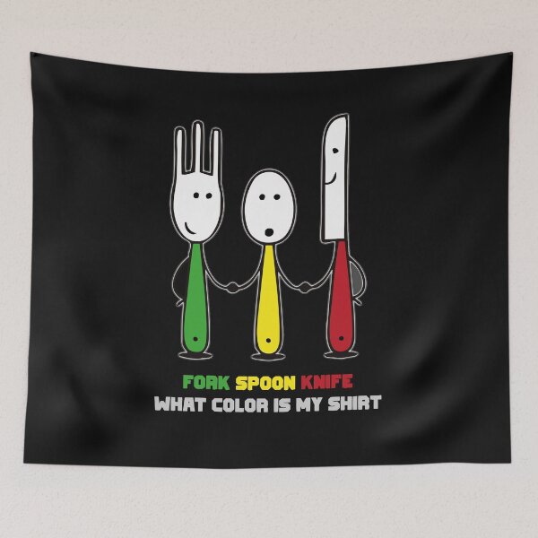 Item preview, fork spoon knife what color is my shirt 2022 designed and sold by َART LOVERS ★★★★★.