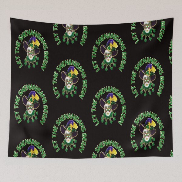 Item preview, Masked Shenanigans, Let The Shenanigans Begin, Lucky Shamrock Irish Culture, Shenanigans Squad   designed and sold by Adri Barnard.