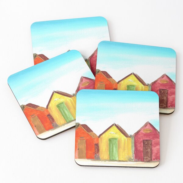 Item preview, Beach Huts Watercolor designed and sold by Monika Howarth.