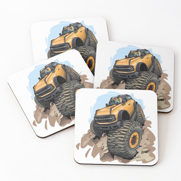 Item preview, The cartoon of orange Ford Bronco  designed and sold by Nick Shirokov.