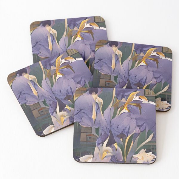Item preview, Abstract Iris Flowers designed and sold by advanceprintart.