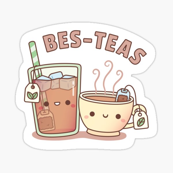 Cute Iced and Hot Teas Bes Teas Besties Sticker
