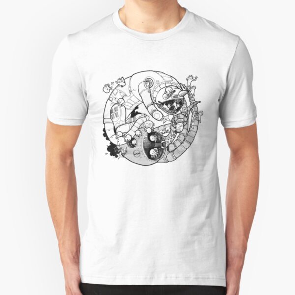 The Yin-Yang Robo Fight! Slim Fit T-Shirt