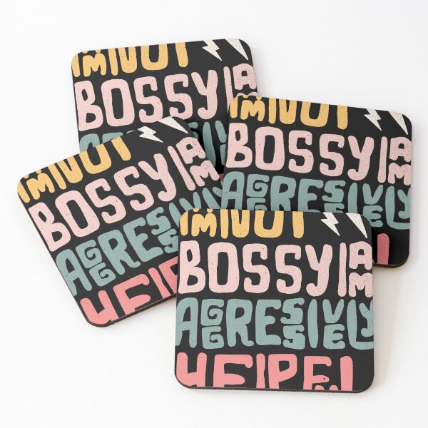 Item preview, I am Not Bossy I am Aggressively Helpful Typography designed and sold by OODHA.