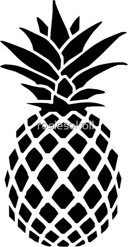 free black and white pineapple clipart - photo #3