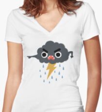 Grumpy Cloud Women's Fitted V-Neck T-Shirt