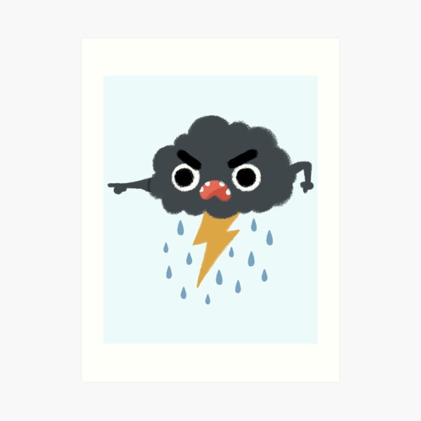 Grumpy Cloud Art Print