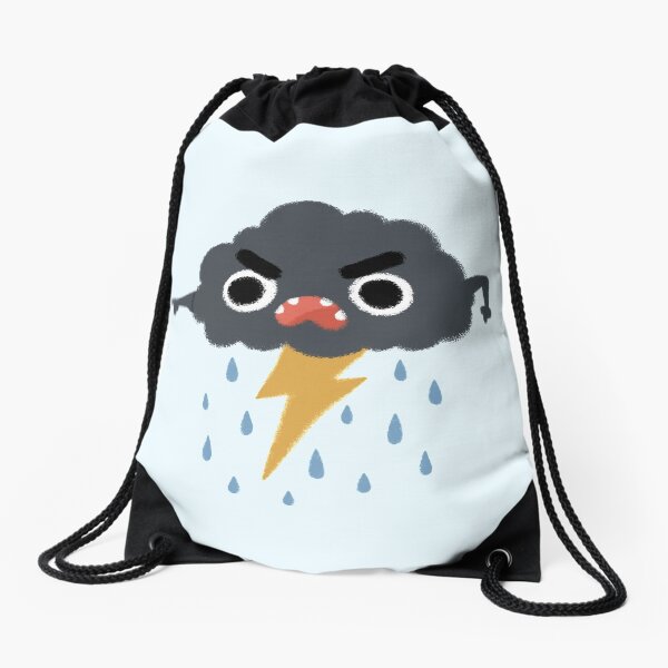 Grumpy Cloud Drawstring Bag