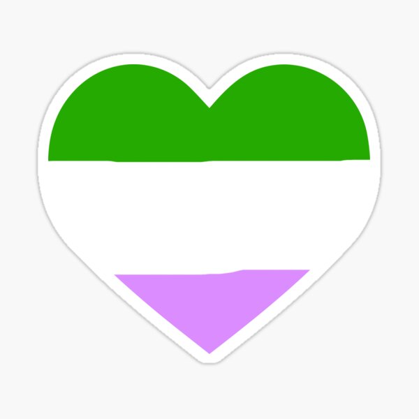 Genderqueer Pride Flag Heart Sticker By Thekryomancer Redbubble