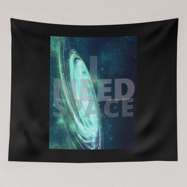 Item preview, I Need Space - Neon Blue Galaxy designed and sold by Quirkdom.