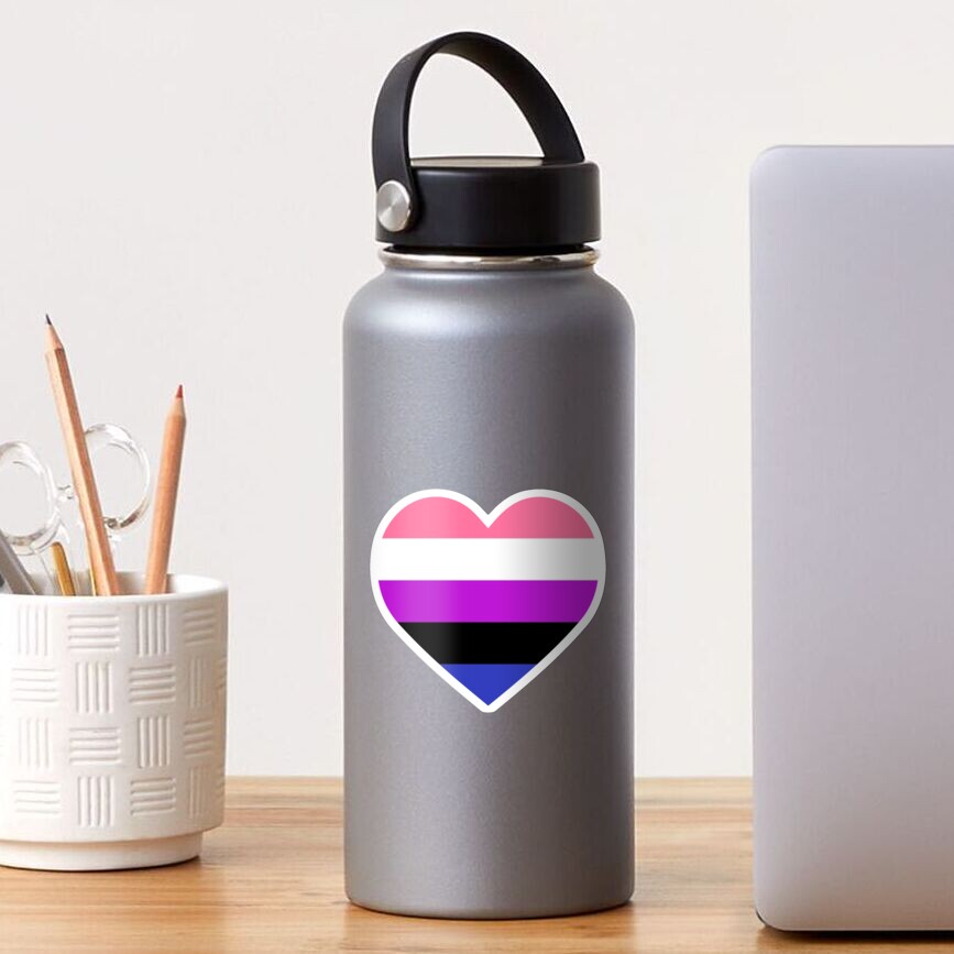 Genderfluid Pride Flag Heart Sticker By Thekryomancer Redbubble