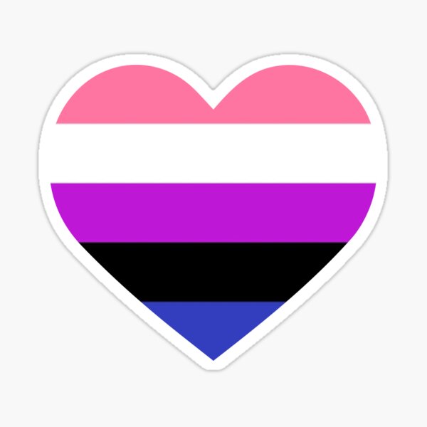 Genderfluid Pride Flag Heart Sticker By Thekryomancer Redbubble