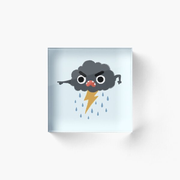 Grumpy Cloud Acrylic Block