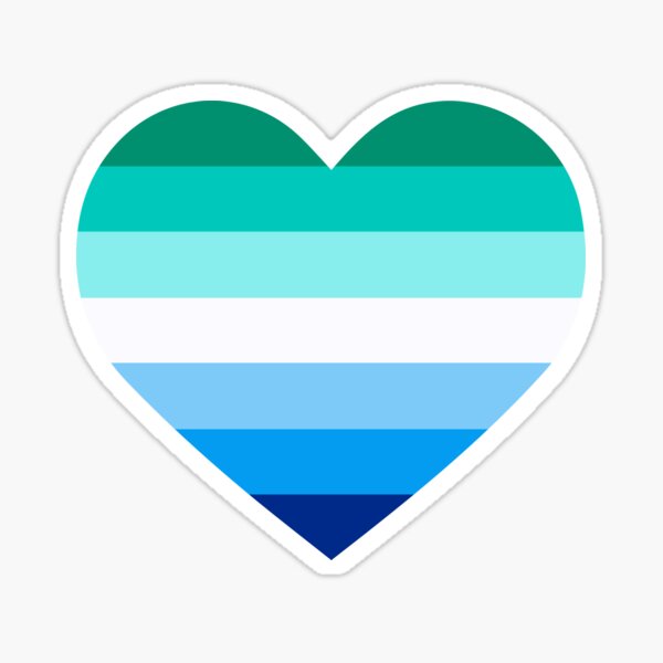 Mlm Gay Man Pride Flag Heart Sticker By Thekryomancer Redbubble