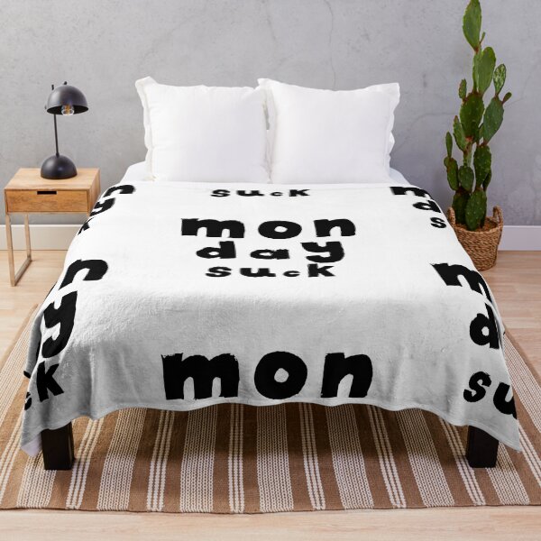 Item preview, Monday Suck Text Monochrome White designed and sold by Meepuruproject.