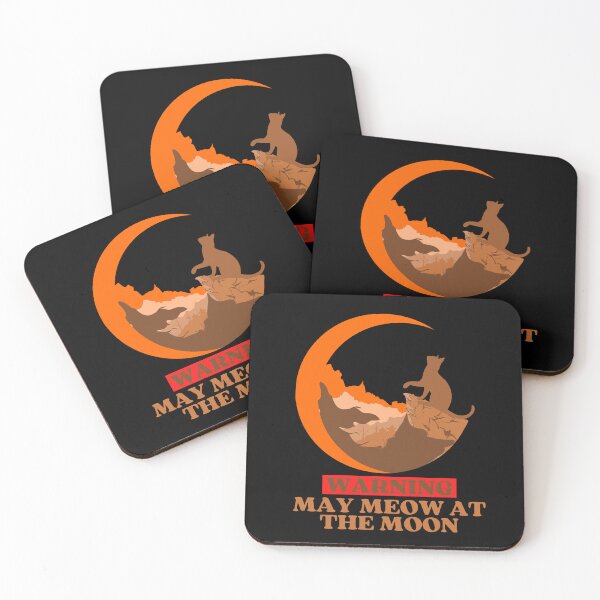 Item preview, WARNING MAY MEOW AT THE MOON - Funny Cat Pictures With Cat Sayings and Captions designed and sold by FunnyCatsFam.