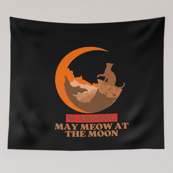 Item preview, WARNING MAY MEOW AT THE MOON - Funny Cat Pictures With Cat Sayings and Captions designed and sold by FunnyCatsFam.