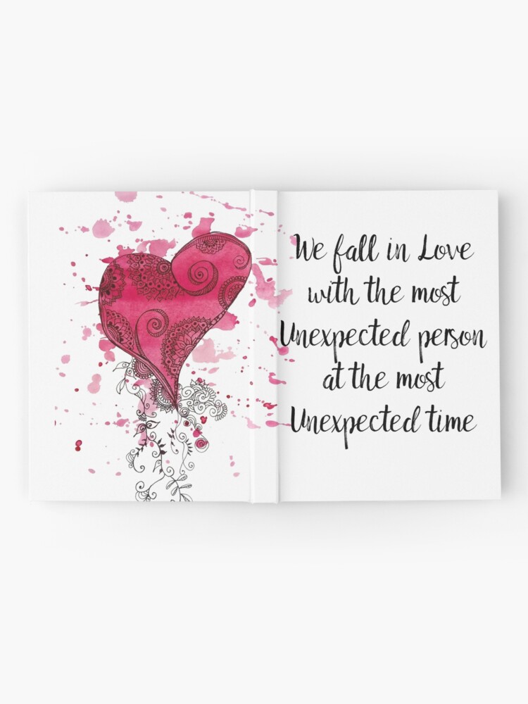 Alternate view of Unexpected Love Quote for valentines Day Hardcover Journal