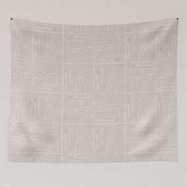Item preview, Brown and Beige Abstract Line Art Maze Pattern designed and sold by hannahvira.