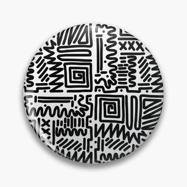 Item preview, Black and White Abstract Line Art Maze Pattern designed and sold by hannahvira.