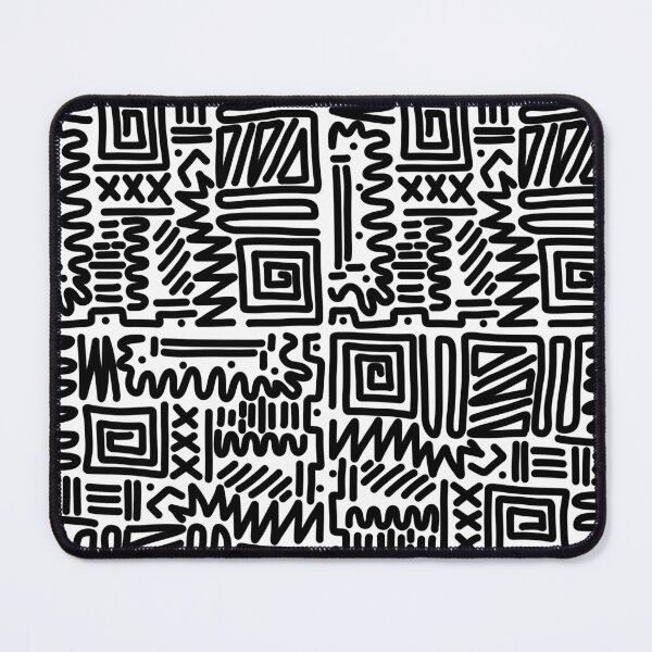 Item preview, Black and White Abstract Line Art Maze Pattern designed and sold by hannahvira.