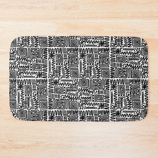 Item preview, Black and White Abstract Line Art Maze Pattern designed and sold by hannahvira.