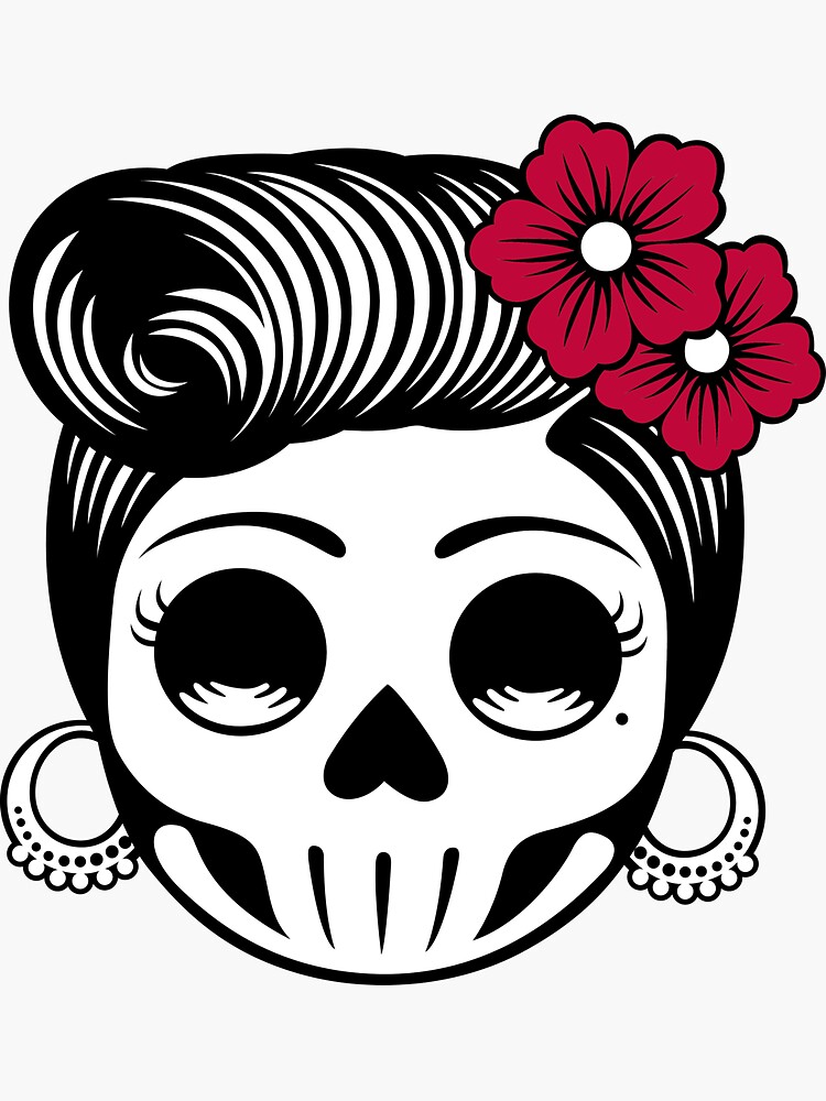 Day Of The Dead Girl Sticker By Luisa Desing Redbubble 9797