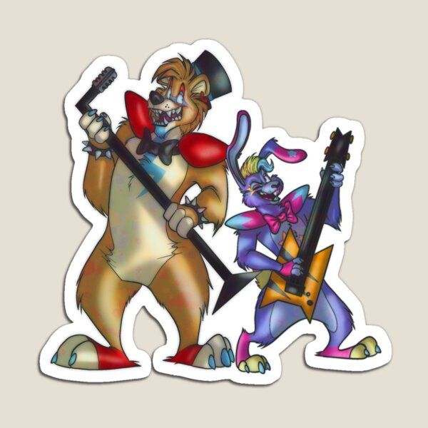 FNAF - Glamrock Bonnie & Glamrock Freddy (Security Breach) Magnet for Sale  by kaypanicarts