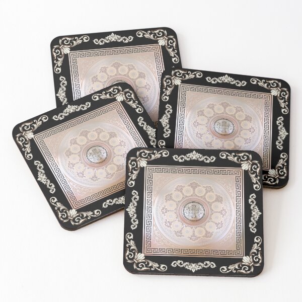 Item preview, Ornate Baroque Filigree Pink Black Greek Meander designed and sold by Yiorgos Designs.