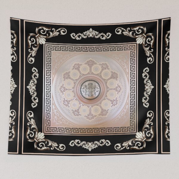 Item preview, Ornate Baroque Filigree Pink Black Greek Meander designed and sold by Yiorgos Designs.