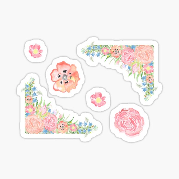 Watercolor Floral Stickers Sticker