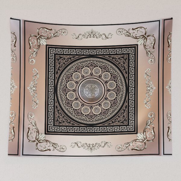 Item preview, Ornate Baroque Filigree Pink Peach Black Greek Meander designed and sold by Yiorgos Designs.
