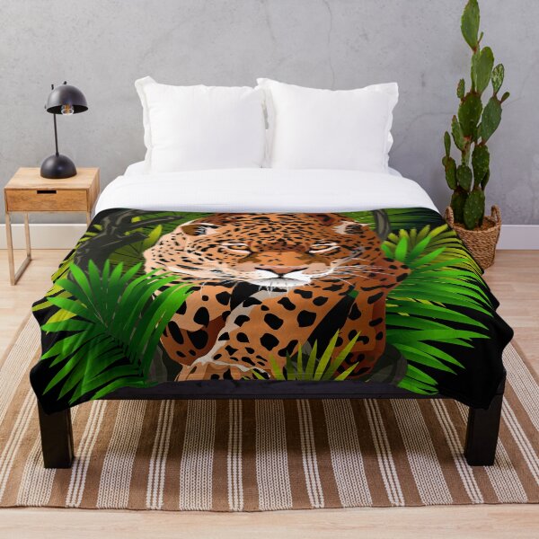 Item preview, Jaguar in the jungle. Fierce looking leopard. Illustration of many colors. cheetah in the jungle designed and sold by DALIO666.