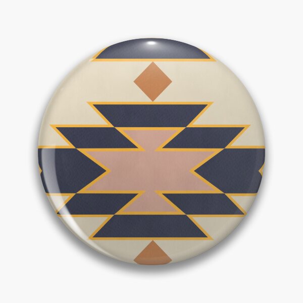 Item preview, Desert Boho Aztec Folk Motif Blue and Blush Pink designed and sold by Octavia Soldani.