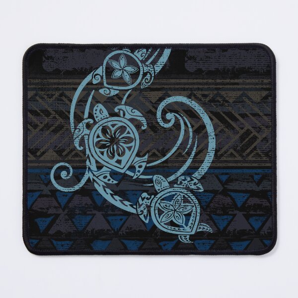 Item preview, Hawaiian Teal Tribal Turtles designed and sold by sunnthreads.