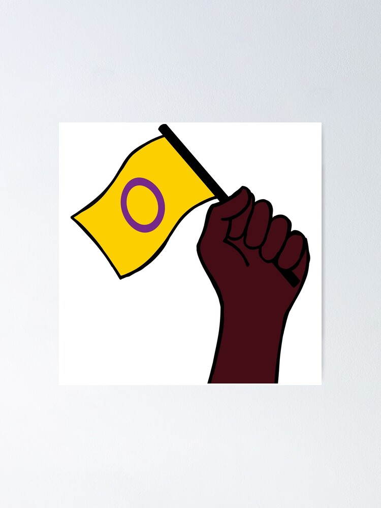 Intersex Pride Flag Hand Poster For Sale By Bthingies Redbubble