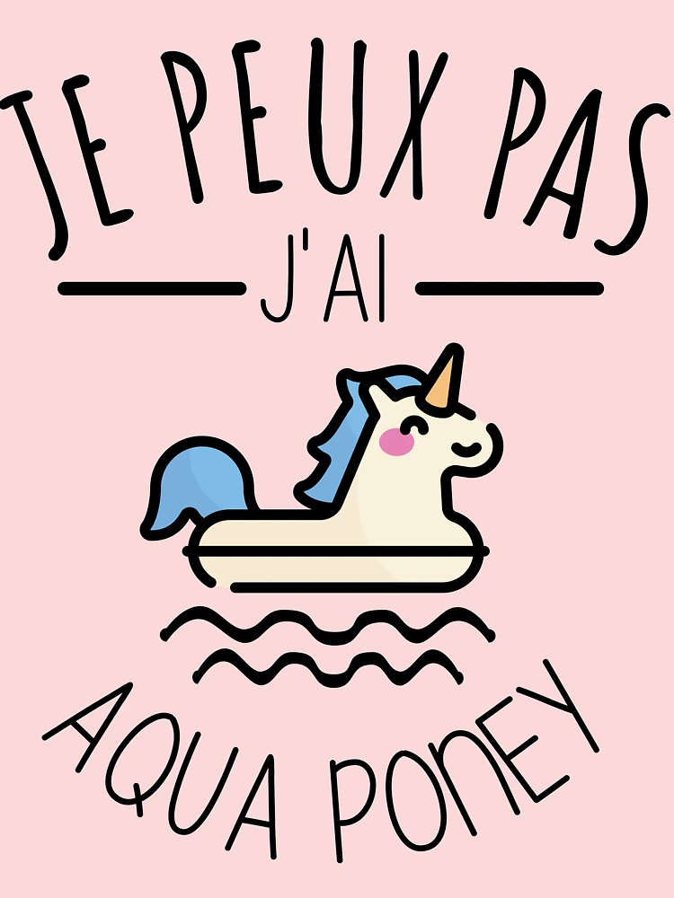 T-shirt Femme Humour "J'peux Pas J'ai Piscine" Avec Licorne - Col En V, Coton, Cadeau Drôle Pour Nageuse