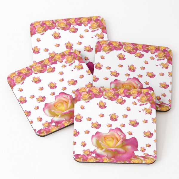 Item preview, PINK, WHITE COLOR PINK GARDEN ROSE PATTERNS ART designed and sold by sharlesart.