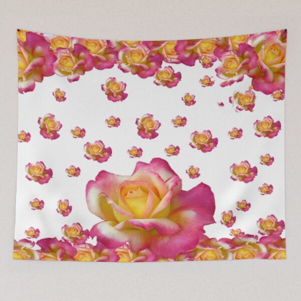 Item preview, PINK, WHITE COLOR PINK GARDEN ROSE PATTERNS ART designed and sold by sharlesart.