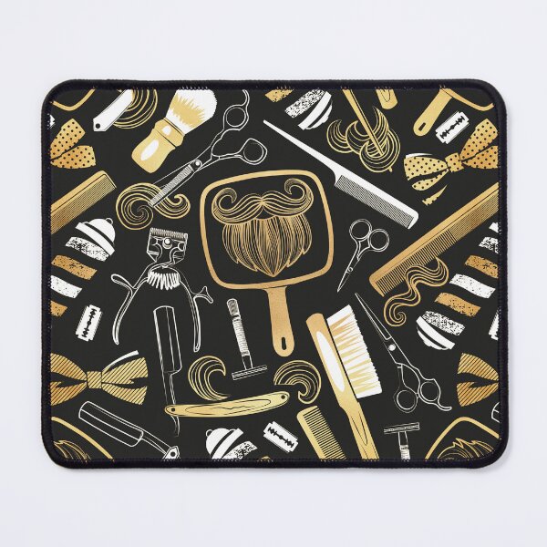 Item preview, Shear shave shine // black background white and gold texture vintage barber shop tools designed and sold by SelmaCardoso.