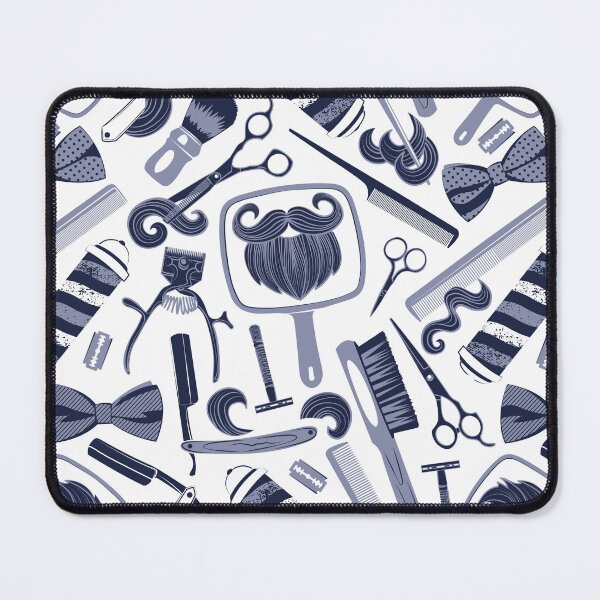 Item preview, Shear shave shine // white background blue vintage barber shop tools designed and sold by SelmaCardoso.
