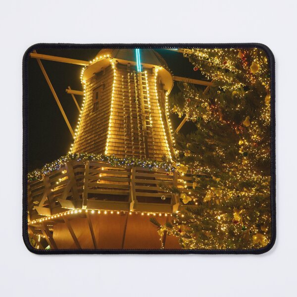 Item preview, An image of a windmill at night lit up with orange lights designed and sold by Roselove4869.