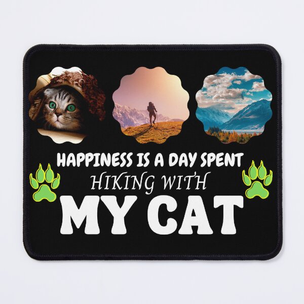 Item preview, Happiness is a day spent hiking with my cat designed and sold by Strale25kv.