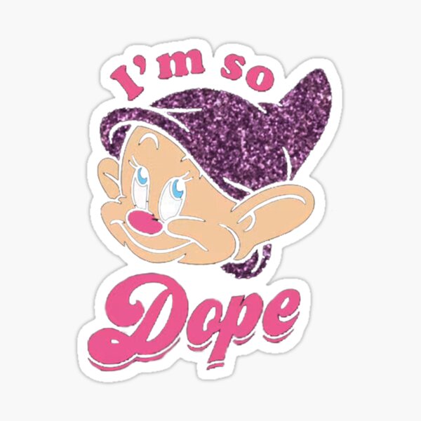 Dopey Glitter Sticker For Sale By Yasminbruce Redbubble 