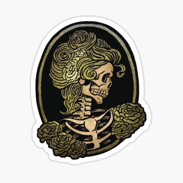 Girl Skull Sticker For Sale By Wadee Redbubble 0632